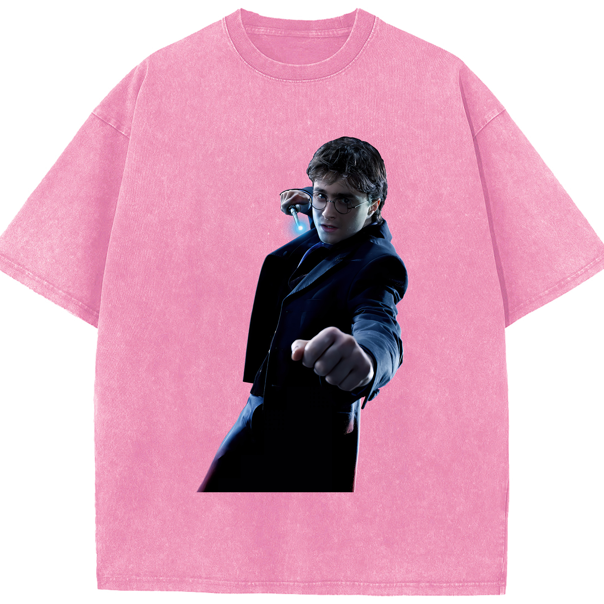 （画像用） Harry Potter ハリー・ポッターシリーズ 綿100% ヴィンテージ風 半袖Tシャツ（フロントプリント）